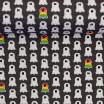 Preview: Baumwolljersey kleine Geister auf Anthrazit von Cherry Picking by Swafing